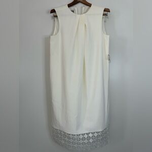 Ann Klein NWT Ivory  Sleeveless Dress with hem accent in size 12